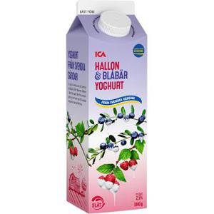 ICA Yoghurt Hallon & blåbär 1kg