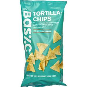 ICA Basic Tortillachips Naturella 450g