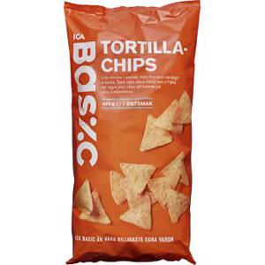 ICA Basic Tortillachips Ost 450g