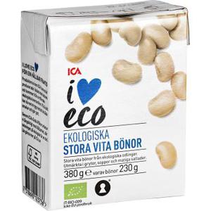 ICA I love eco Stora vita bönor Ekologisk 380g