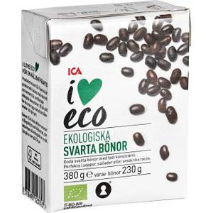 ICA I love eco Svarta bönor Ekologisk 380g