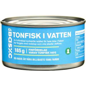 ICA Basic Tonfisk i vatten 185g