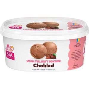 SIA Glass Gräddglass Choklad Utan Tillsatt Socker 375g