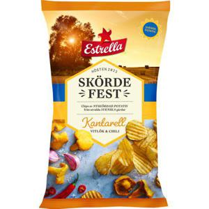 Estrella Chips Skördefest Kantarell, Vitlök & Chili 250g