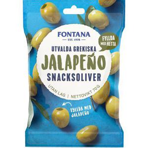 Fontana Snacksoliver Jalapeño Fyllda 70g