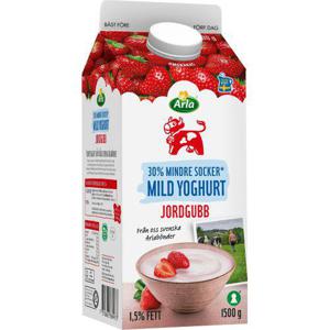 Arla Ko Yoghurt Mild Jordgubb Lättsockrad 1,5% 1500g