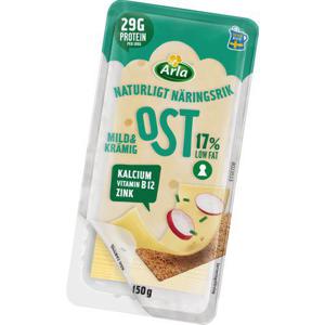 Arla Ost Mild & Krämig Skivad 17% 150g