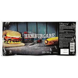 ICA Hamburgare Fryst 20x90g 1,8kg