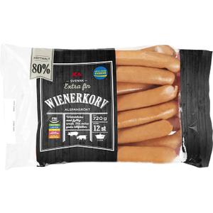 ICA Wienerkorv 80% Extra fin 720g