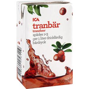 ICA Tranbärsdryck Koncentrat 25cl