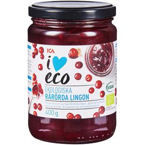 ICA I love eco Rårörda lingon 400g KRAV