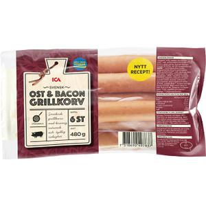 ICA Grillkorv ost & bacon 480g