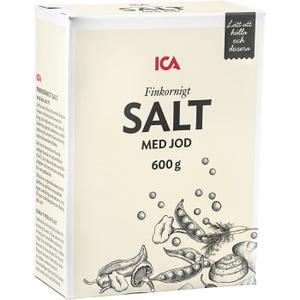 ICA Salt Finkornigt med Jod 600g
