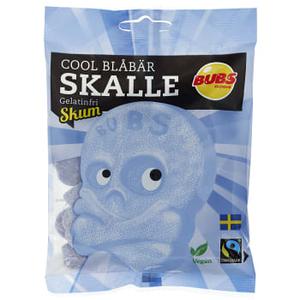 Bubs Cool Blåbär Skalle Skum 175g  Godis