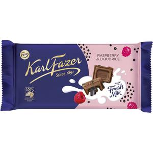 Fazer Chokladkaka Raspberry Liquorice 145g