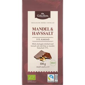 ICA Selection Chokladkaka Mandel Havssalt 100g 55%
