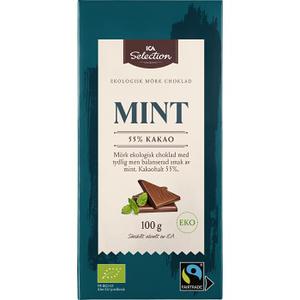ICA Selection Chokladkaka Mörk Choklad Mint 55% 100g