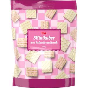 ICA Minikuber med hallon & vanilj 90g