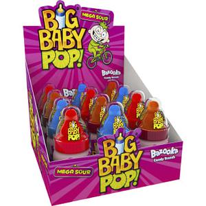 Bazooka Godis Big baby pop Mega sour Blandade smaker 1-p 32g