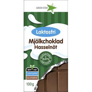 Greenstar Mjölkchoklad Hasselnöt Laktosfri 100g