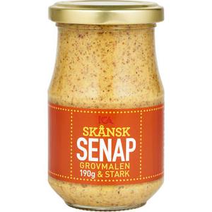 ICA Skånsk senap Grovmalen & stark 190g