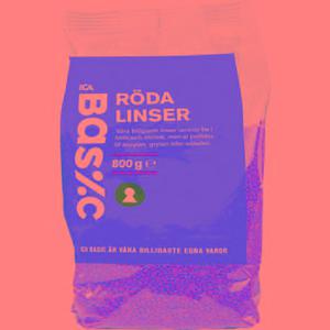ICA Basic Röda Linser 800g