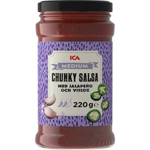 ICA Chunky salsa med jalapeño & vitlök Medium 220g