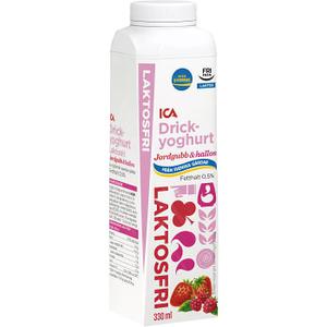 ICA Drickyoghurt Jordgubb & hallon Laktosfri 330ml