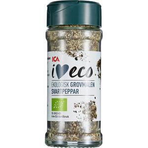ICA I love eco Svartpeppar Grovmalen Ekologisk 34g