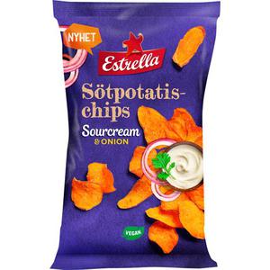 Estrella Sötpotatischips Sourcream & Onion 90g