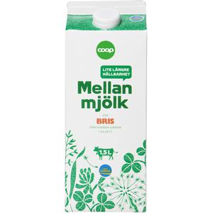 Coop Mellanmjölk Längre Hållbarhet