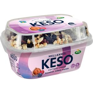 KESO® Keso Cottage Cheese Hasselnötter/Blåbär/Tranbär