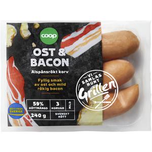 Coop Grillkorv Bacon & Ost