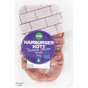 Coop Hamburgerkött Tunna Skivor
