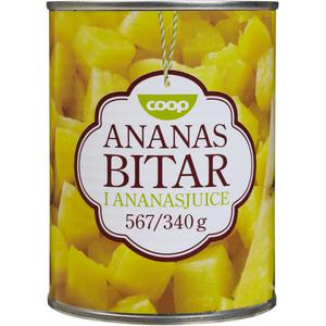 Coop Ananasbitar i Ananasjuice