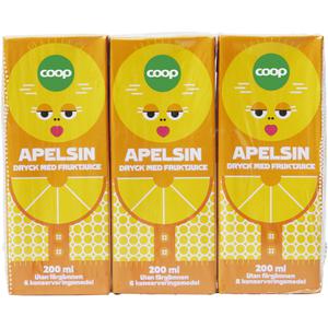 Coop Fruktdryck Apelsin 3-pack
