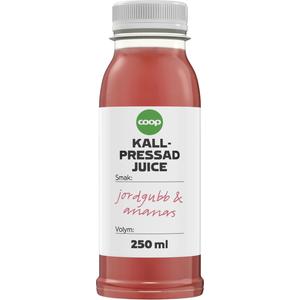 Coop Juice Kallpressad Jordgubb & Ananas