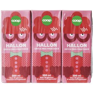 Coop Fruktdryck Hallon 3-pack
