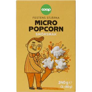 Coop Popcorn Micropop Smör 3-pack