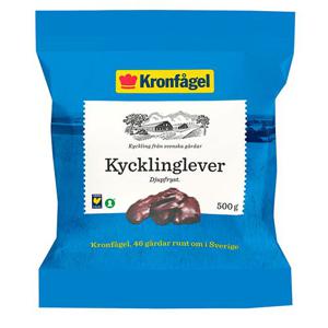 Kronfågel Kycklinglever Frysta 500g