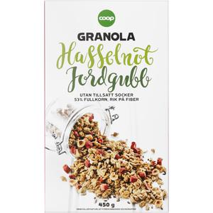Coop Granola Hasselnöt/ Jordgubb