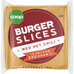Coop Skivad Smältost Burger Slice Chili