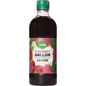 Hallonsaft 0,5 L Coop