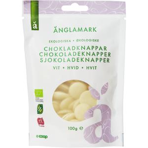 Änglamark Chokladknappar Vita Eko