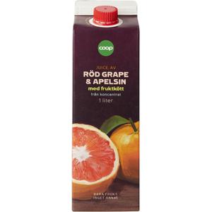 Coop Röd Grape & Apelsinjuice