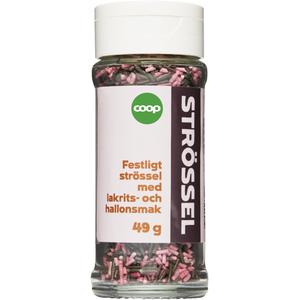 Coop Strössel Sötsalt Superduo Hallon & Lakrits