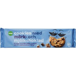 Coop Cookies Mörk Choklad & Mjölkchoklad