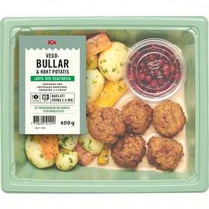 ICA Vegobullar kokt potatis & gräddsås OVO 400g