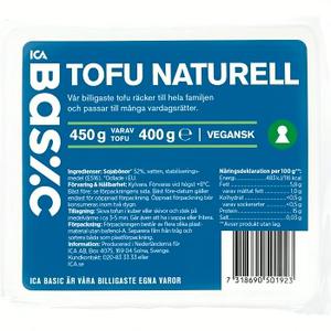 ICA Basic Tofu Naturell 450g