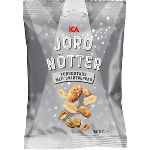 ICA Jordnötter Torrostade med Svartpeppar 200g